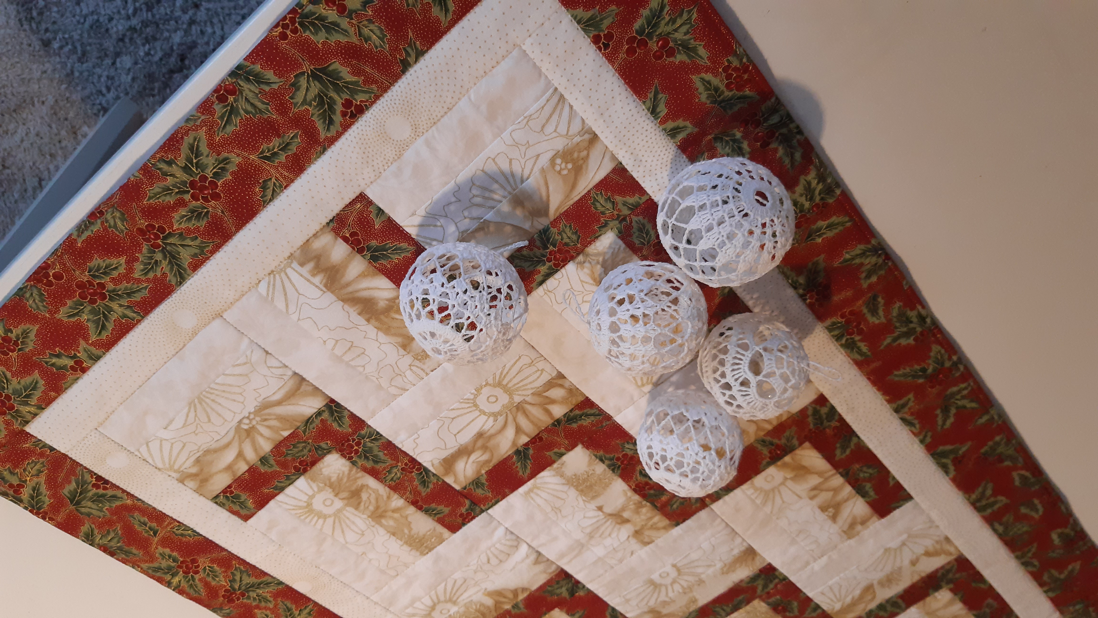 Šálový ubrus - Rail Fence 1.modrý